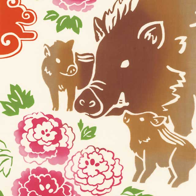 注染手ぬぐい 亥の恵み 干支 日本製-商品画像