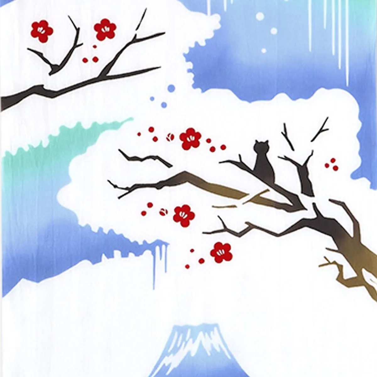 注染手ぬぐい 冬の風物詩 富士見雪景 日本製-商品画像