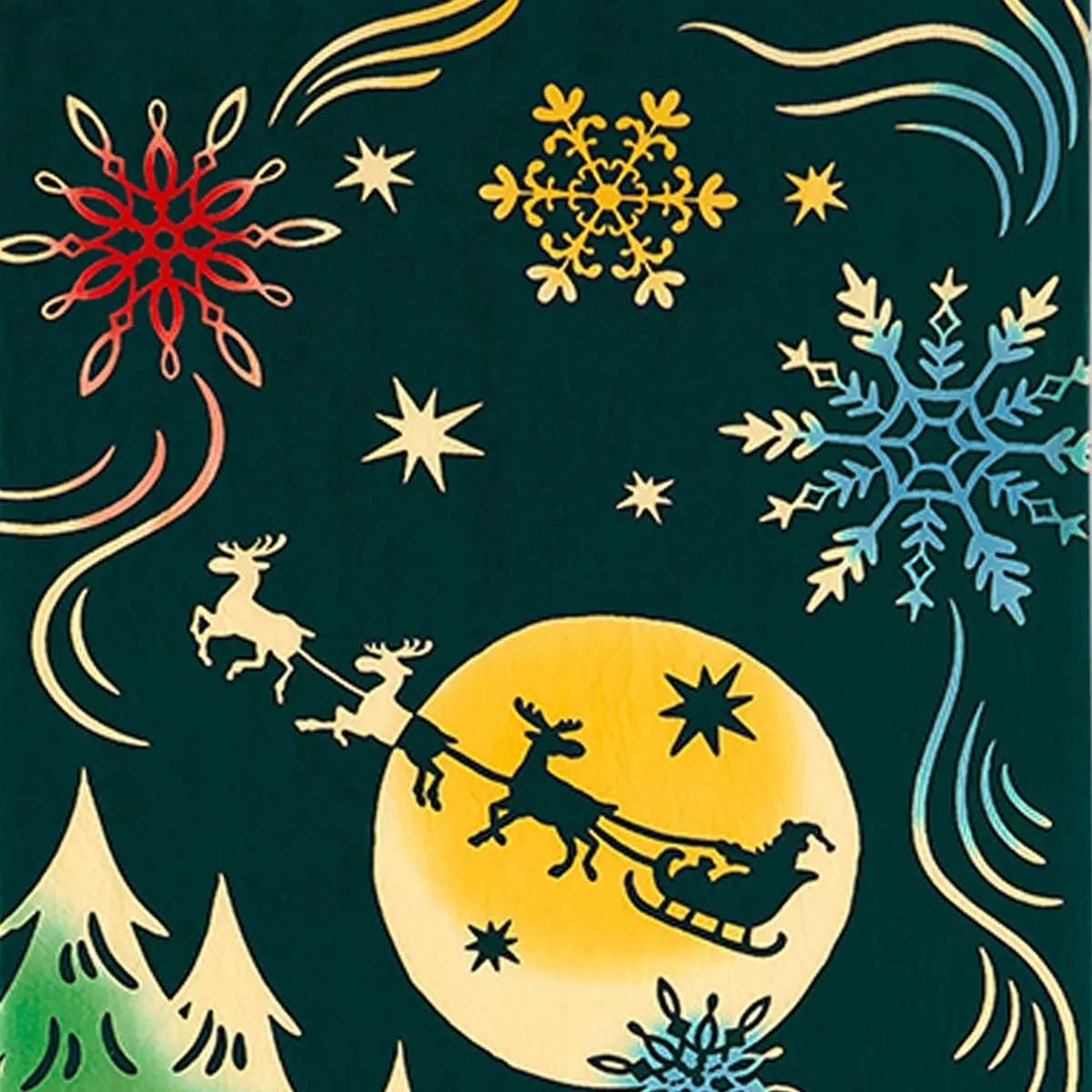 注染手ぬぐい クリスマス ムーンライトクリスマス 日本製-商品画像