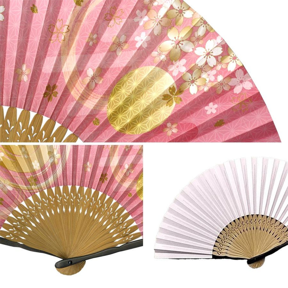 婦人紙扇子 千本桜 松寿庵 扇子箱付-商品画像