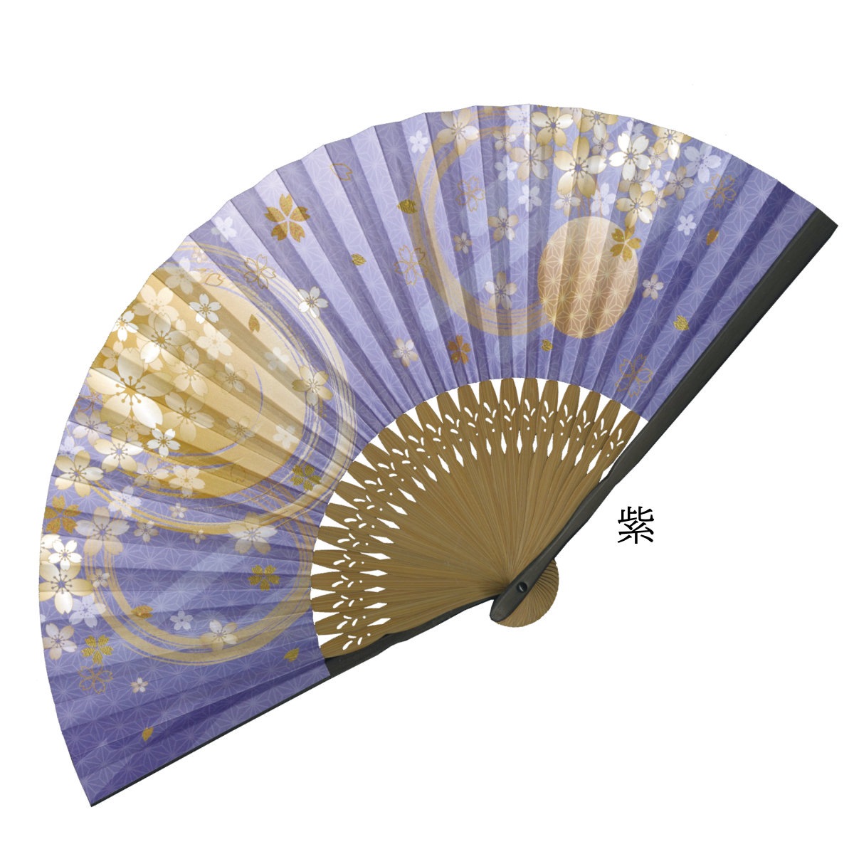 婦人紙扇子 千本桜 松寿庵 扇子箱付-商品画像