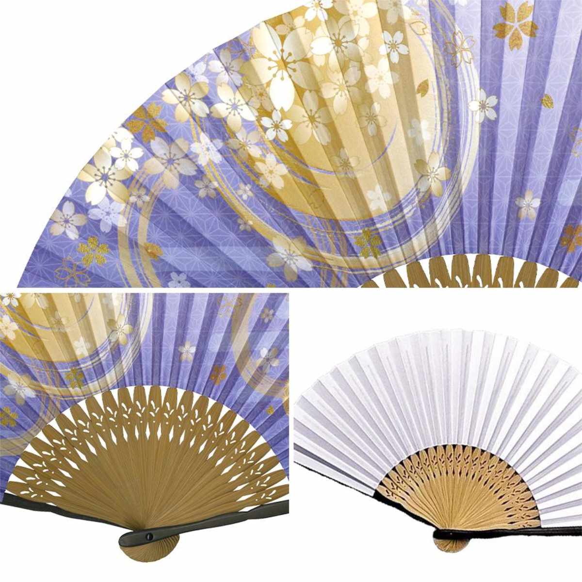 婦人紙扇子 千本桜 松寿庵 扇子箱付-商品画像