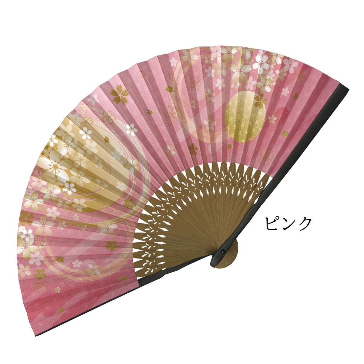婦人紙扇子 千本桜 松寿庵 扇子箱付-商品画像