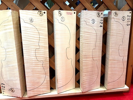 バイオリン メープル裏板材 2pieces | バイオリン・ビオラ