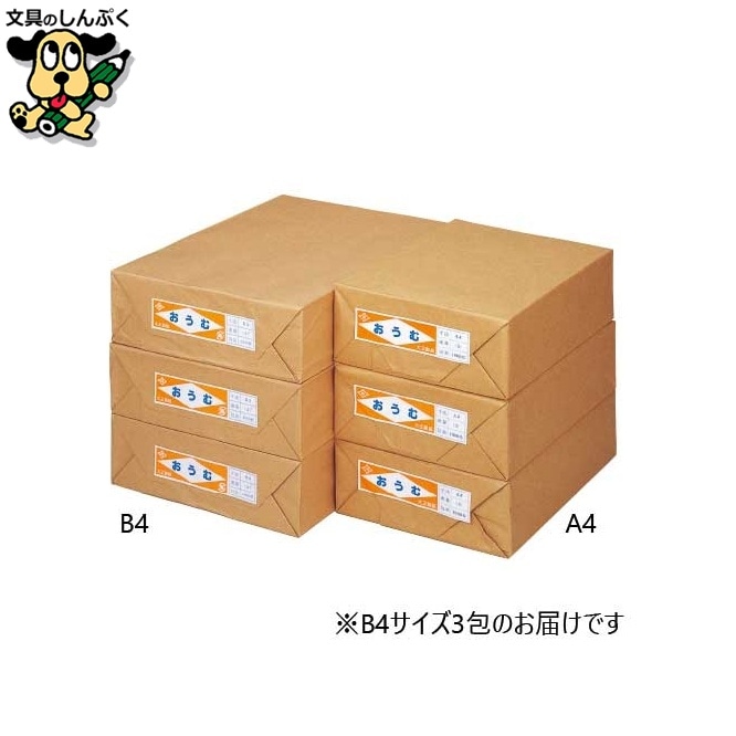 更紙 おうむＳ B4 1000枚×3包 大王製紙