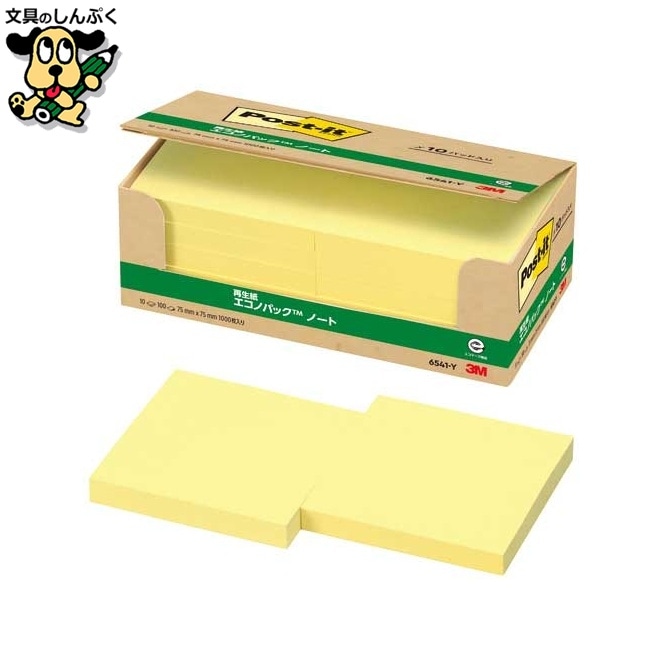 Post-it 再生紙ノート 6541-Y イエロー スリーエム ジャパン
