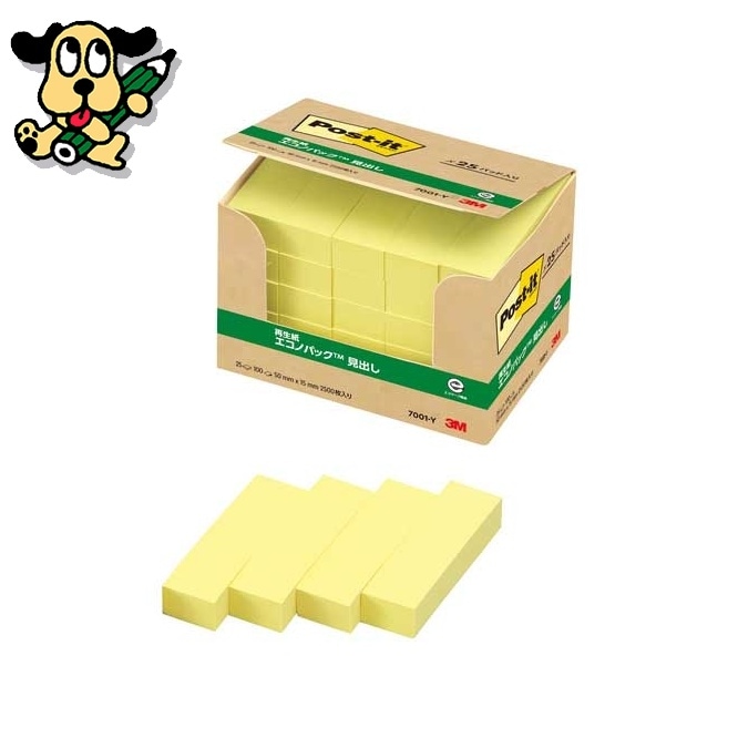 Post-it 再生紙見出し 7001-Y イエロー スリーエム ジャパン