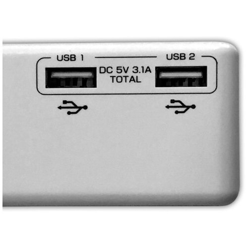 USB2ポート付き 節電タップ HDUTC2U2WH HIDISC