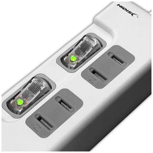 USB2ポート付き 節電タップ HDUTC2U2WH HIDISC