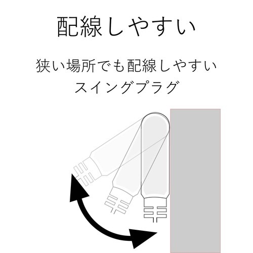 電源タップ 3個口 2m T-S02-2320WH エレコム