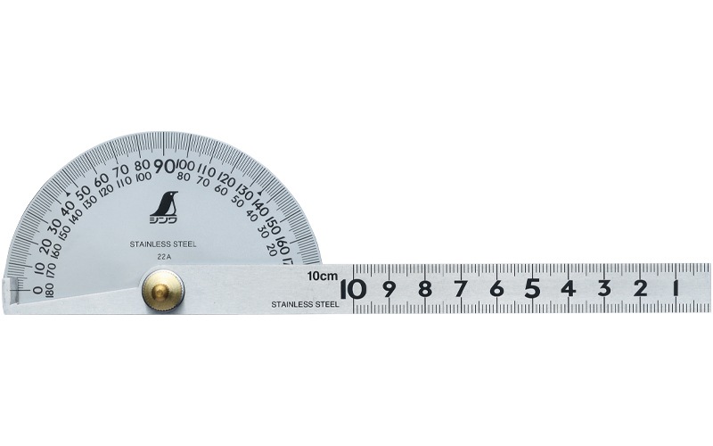 プロトラクター №182 シルバーφ90 竿目盛10㎝ 針付-シンワオンラインショップ
