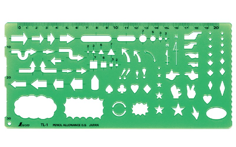 テンプレート TL－1矢線記号定規 | 製図・オフィスサプライ