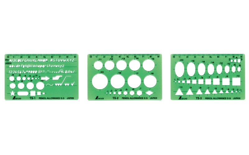 テンプレート TS－A 一般総合定規 カードタイプ 3枚組 | 製図