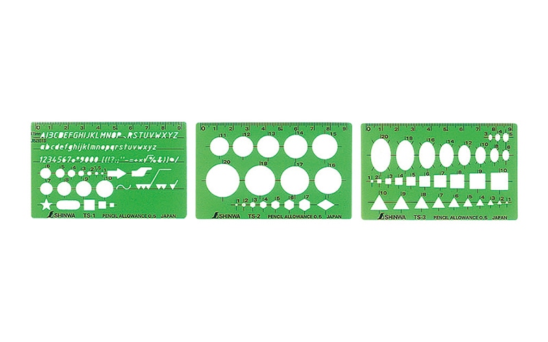 テンプレート TS－A一般総合定規 カードタイプ 3枚組 | 製図