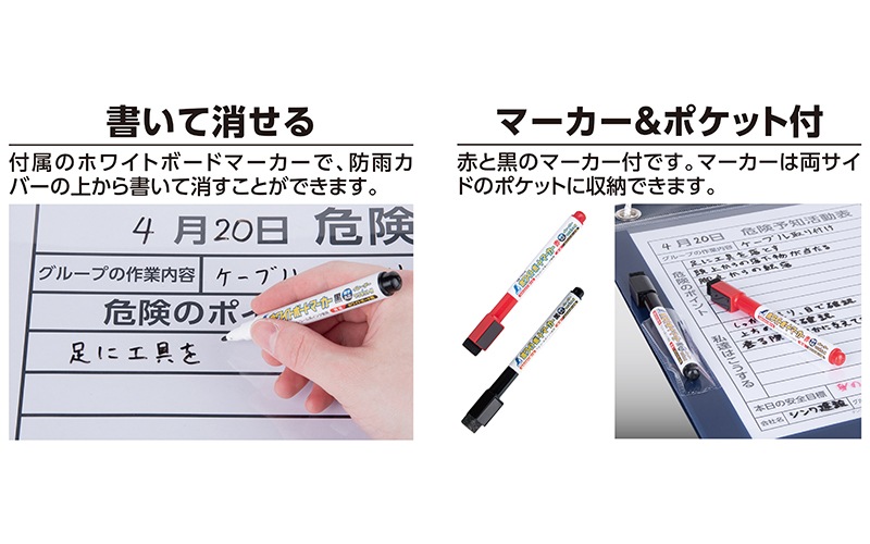 KYボード「危険予知活動表」 A4 マーカー付 | 測量,KYボード