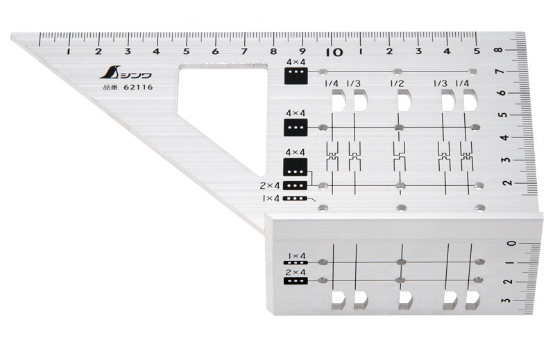 2×4止型定規 アルミ | スコヤ・止型・プロトラクター,止型定規