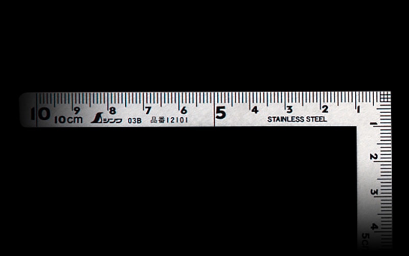 曲尺4本セット(新品) 楽天市場】曲尺小型五寸法師ステン5×2.5寸 表裏同目 12104 かね