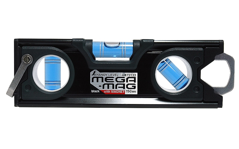 ハンディレベル MEGA－MAG150㎜ 黒 マグネット付 | 水平器