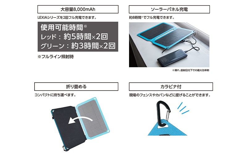 2025新商品 モバイルバッテリー ソーラーパネル付 LEXIA レーザーロボ 弦楽器