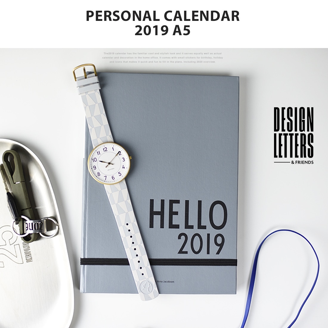 【正規販売店】【DESIGN LETTERS】PERSONAL CALENDAR 2019 A5パーソナルカレンダー　ステッカー付<br>デザインレターズ Arne Jacobsen アルネ・ヤコブセン ハードカバー製本　手帳【コンビニ受取対応商品】【RCP】