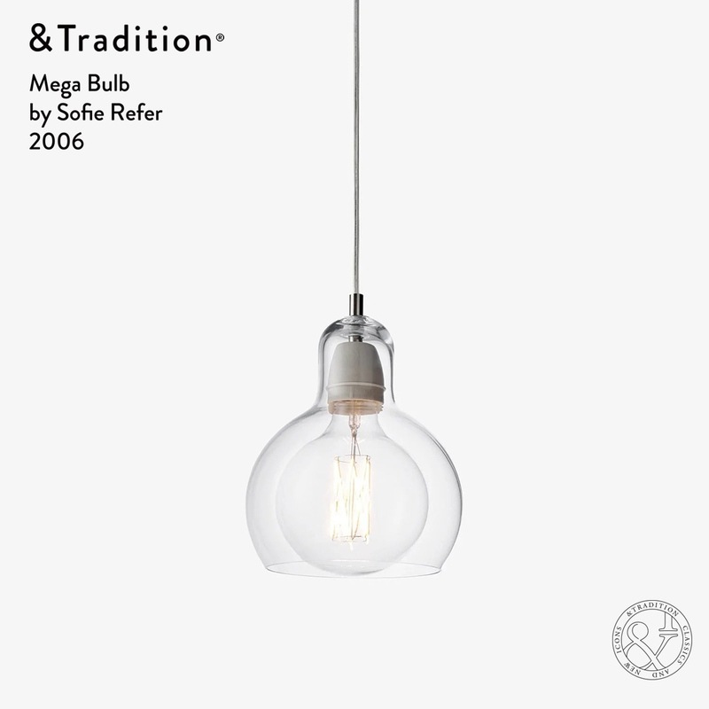 &TRADITION/アンドトラディション MEGA BULB PENDANT SR2 メガ バルブペンダント クリア ペンダントライト<br>&Tradition/アンドトラディッション/ライト/照明/オパールガラス/リビング/キッチン/ダイニング/Denmark【RCP】