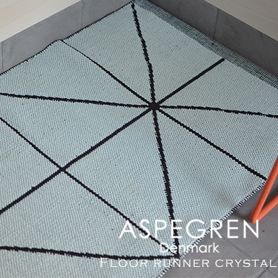 Aspegren アスペグレン フロアーランナー クリスタル 約70×200cm<br>フロアマット/綿/キッチンマット/ラグ【コンビニ受取対応商品】【RCP】