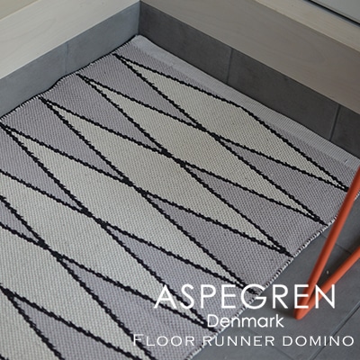 Aspegren アスペグレン フロアーランナー ドミノ 約70×200cm<br>フロアマット/綿/キッチンマット/ラグ【コンビニ受取対応商品】【RCP】