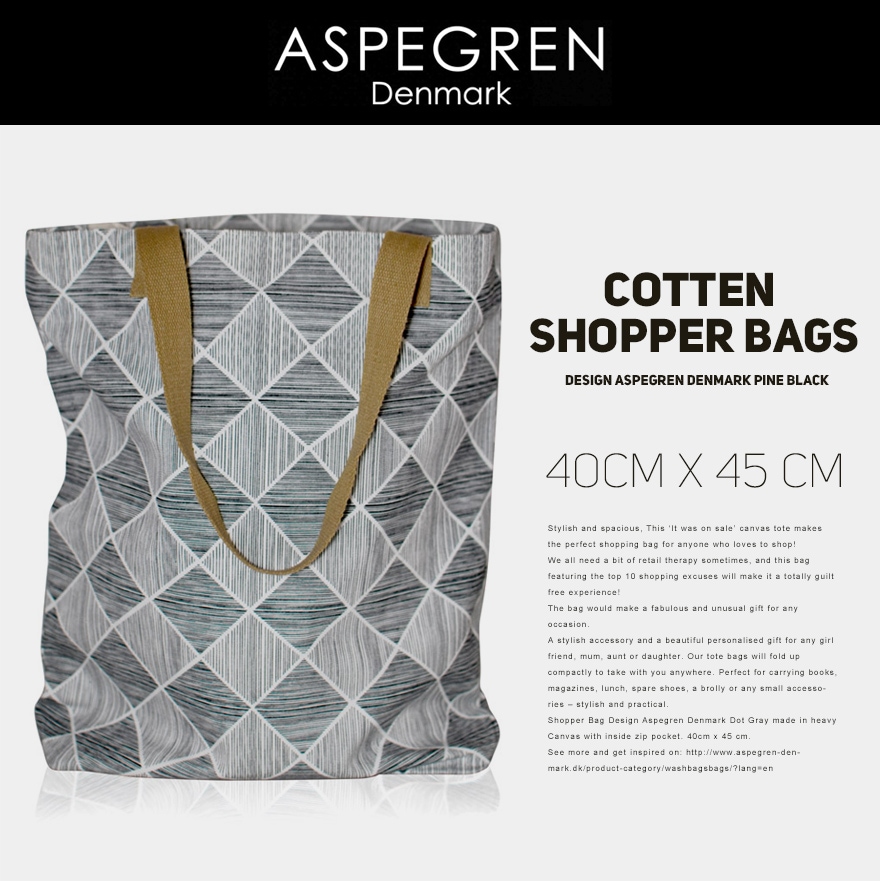 Aspegren アスペグレン トートバッグ パイン ブラック<br>カバン/鞄/メンズ/レディース/ユニセックス/ボーダー【コンビニ受取対応商品】【RCP】