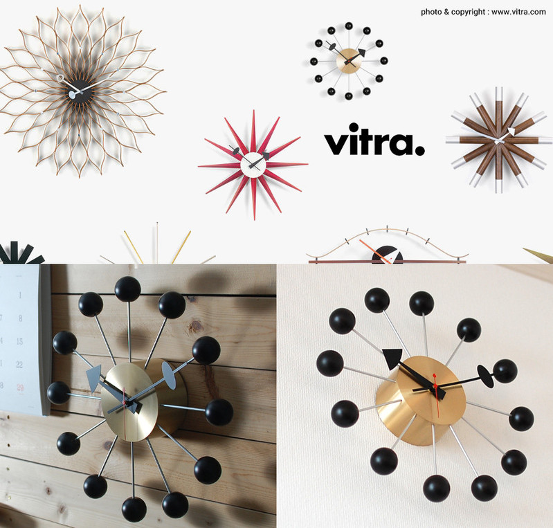掛けフックプレゼント】Vitra ヴィトラ Ball Clock 【Black x Brass