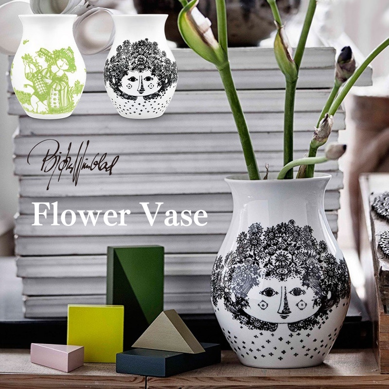【BJORN WIINBLAD　ビヨン・ヴィンブラッド】フラワーベース H18cm 花瓶 フェリシア ローズガーデン<br>磁器 インテリア 花器 フラワーポット デンマーク【コンビニ受取対応商品】【RCP】