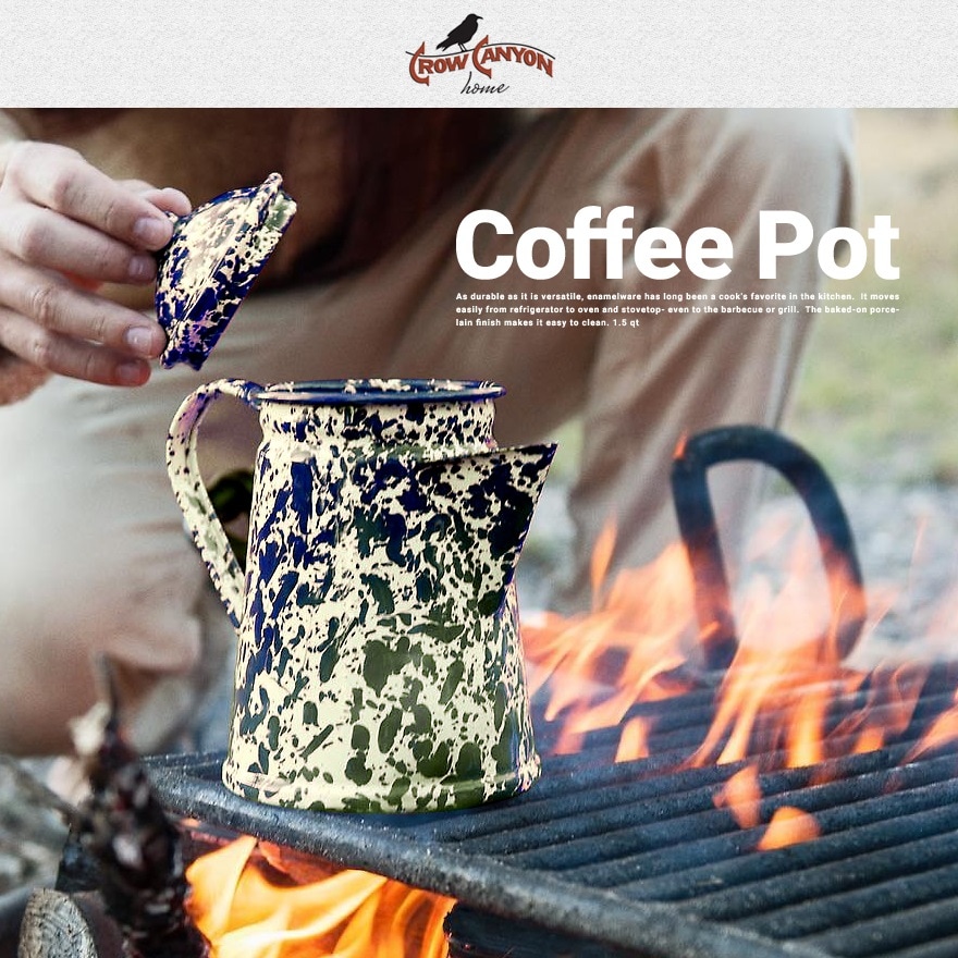 【CROW CANYON HOME/クロウキャニオンホーム】コーヒーポット<br>パーコレーター 琺瑯 ホーロー アメリカ マーブル テーブルウェア エナメルウェア クローキャニオン【コンビニ受取対応商品】【RCP】