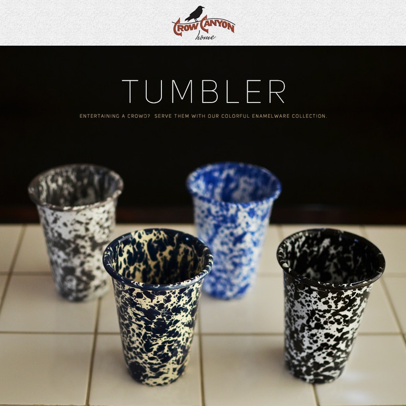 【CROW CANYON HOME/クロウキャニオンホーム】TUMBLER タンブラー<br>琺瑯/ホーロー/アメリカ/マーブル/コップ/カップ/ペン立て/テーブルウェア/エナメルウェア/クローキャニオン【コンビニ受取対応商品】【RCP】