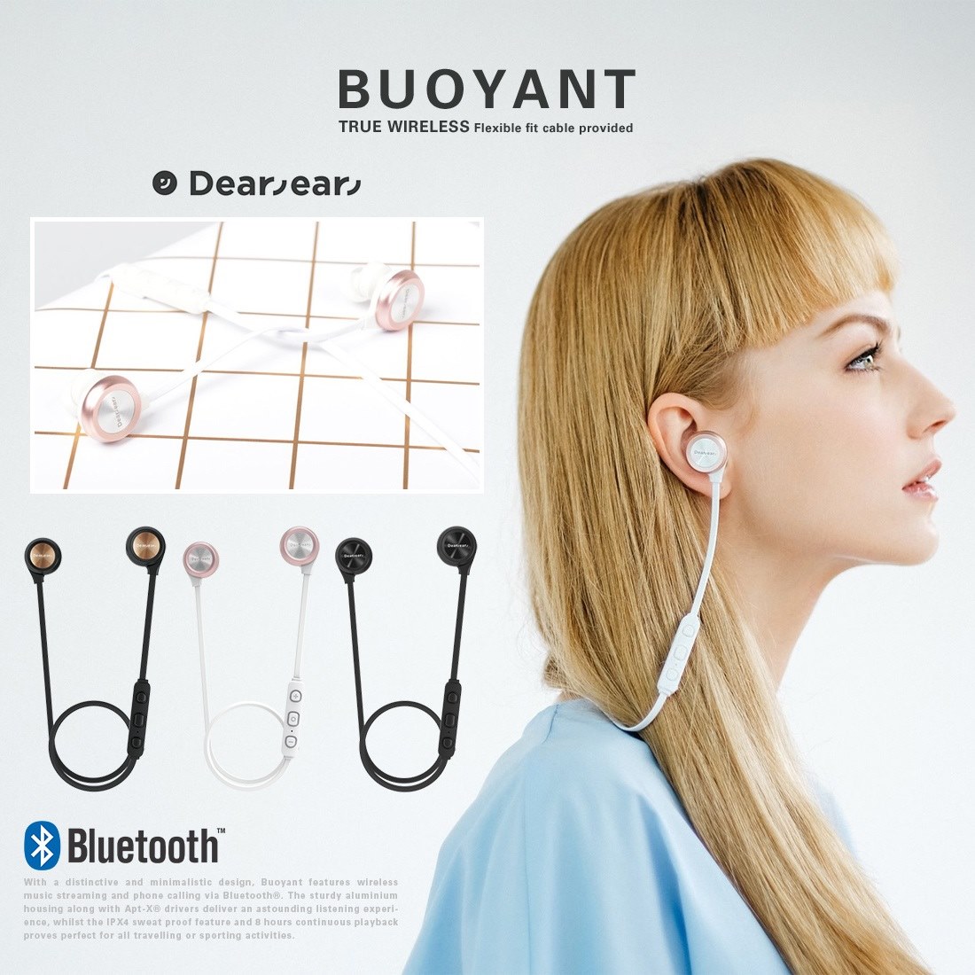 dearear ワイヤレスイヤホン Bluetooth対応