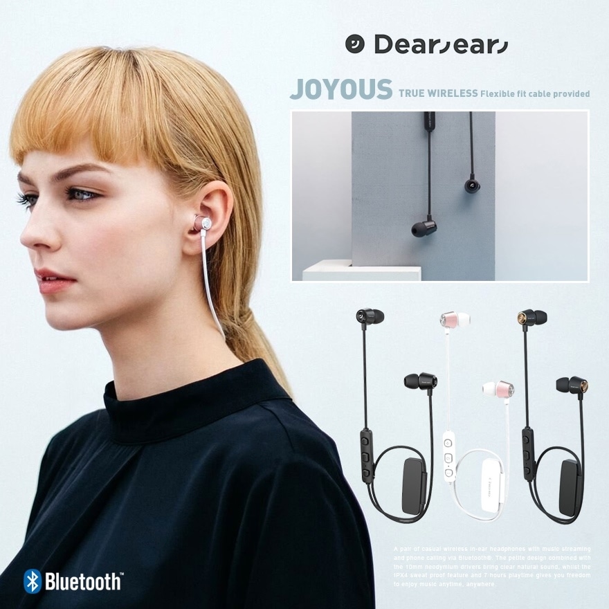 【Dearear】JOYOUS　ワイヤレスイヤフォン<br>ハンズフリー通話 Bluetooth 4.2 ブルートゥース 持ち運び 高音質【コンビニ受取対応商品】【RCP】