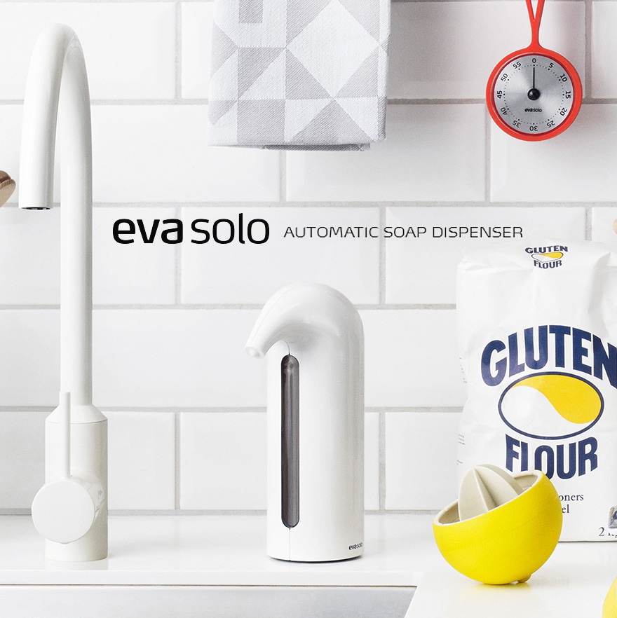 evasolo/エバソロ AUTOMATIC SOAP DISPENSER ソープディスペンサーオート【567895/567896】<br>液体ソープ/自動/電動/デンマーク/洗剤/キッチン/バスルーム【コンビニ受取対応商品】【RCP】