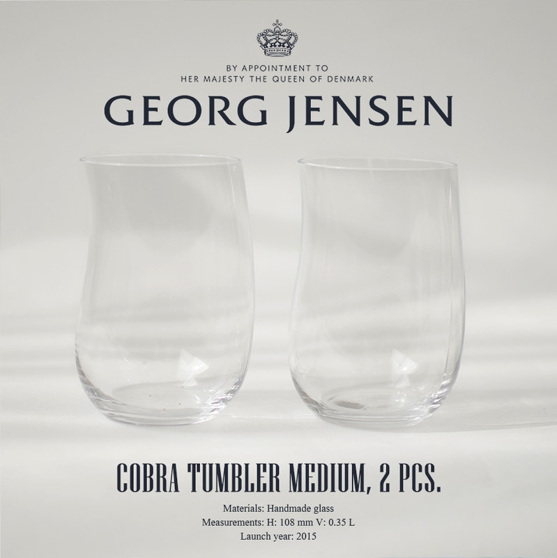 【Georg Jensen / ジョージ ジェンセン】コブラ/COBRA タンブラー 2個セット3407005/Mサイズ<br>ハンドメイドガラス/グラス/セット/贈与品/コンスタンティン ウォルトマン/CONSTANTIN WORTMANN/3407005<br>【コンビニ受取対応商品】【RCP】