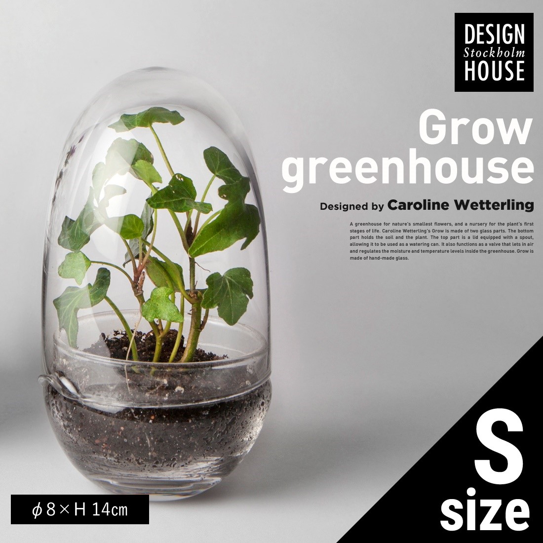 【Design House Stockholm デザインハウスストックホルム】Grow GREENHOUSE  clear <br>グロウ グリーンハウス クリア ガラス 鉢 植木鉢 北欧 Vase 花瓶【コンビニ受取対応商品】【RCP】