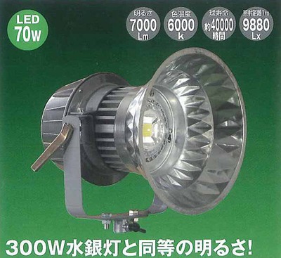 【日動工業】LEDメガライト【投光器式】LEN-70PE-D-5ME【P5】【W3】【RCP】