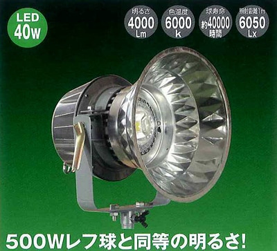 【日動工業】LEDメガライト【投光器式】LEN-40PE-D-5ME【RCP】