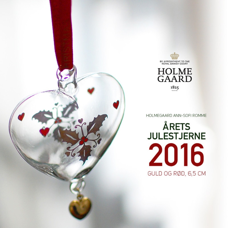 HOLMEGAARD ホルムガード Arets Julestjerne クリスマスオーナメント ハート #4800322<br>クリスマス 吹きガラス 北欧 HEART 限定 2016 クリスマスツリー ゴールド<br>【コンビニ受取対応商品】【RCP】