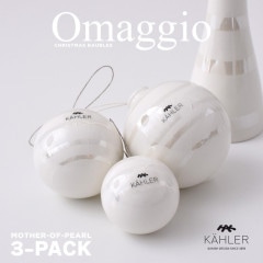 KAHLER 顼 OMAGGIO CHRISTMAS BAUBLES 3-PACK 16058 MOTHER-OF-PEARL<br>ޥ ꥹޥ ܡ֥ 3ĥå <br>PEARL ʥ ꥹޥĥ꡼  ƫ ̲ ǥޡ ѡ ե ץ쥼 ڥӥ˼бʡۡRCP