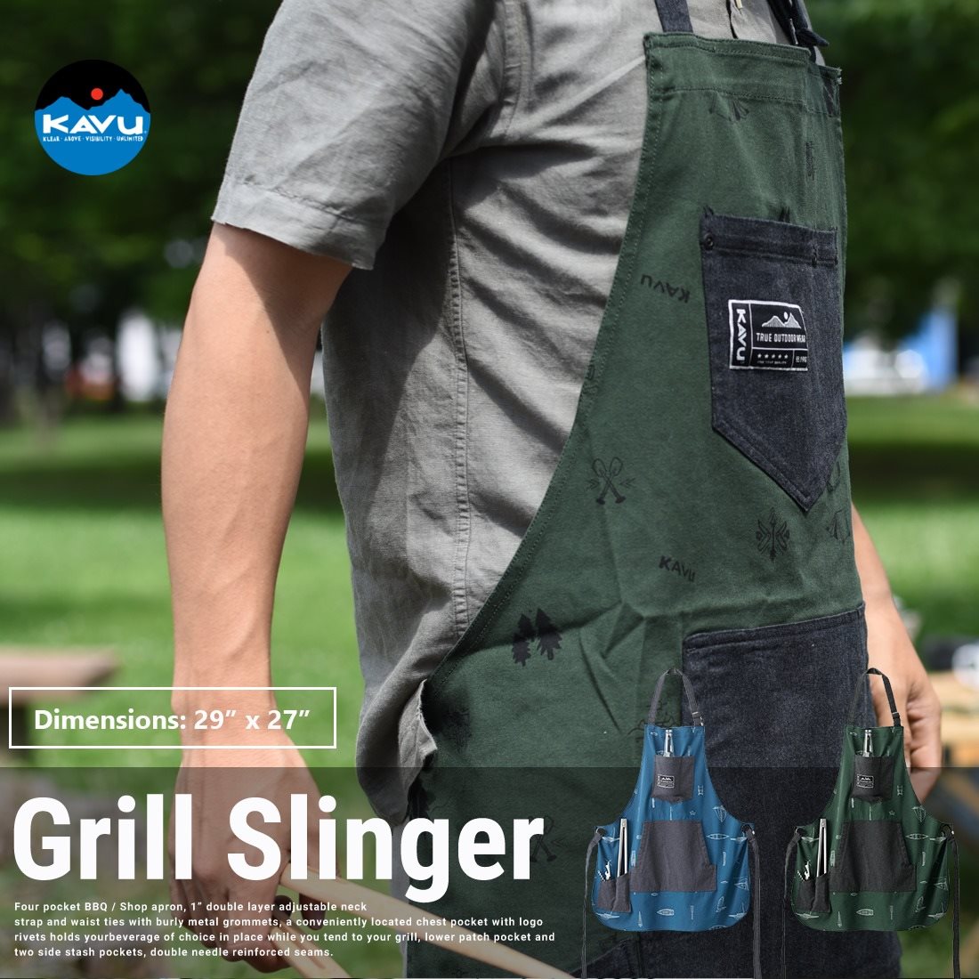 希少　カブー×ロッジ　コラボエプロン　新品　アウトドア Kavu カブ】grillslinger グリルスリンガー エプロン<br>エプロン 男女