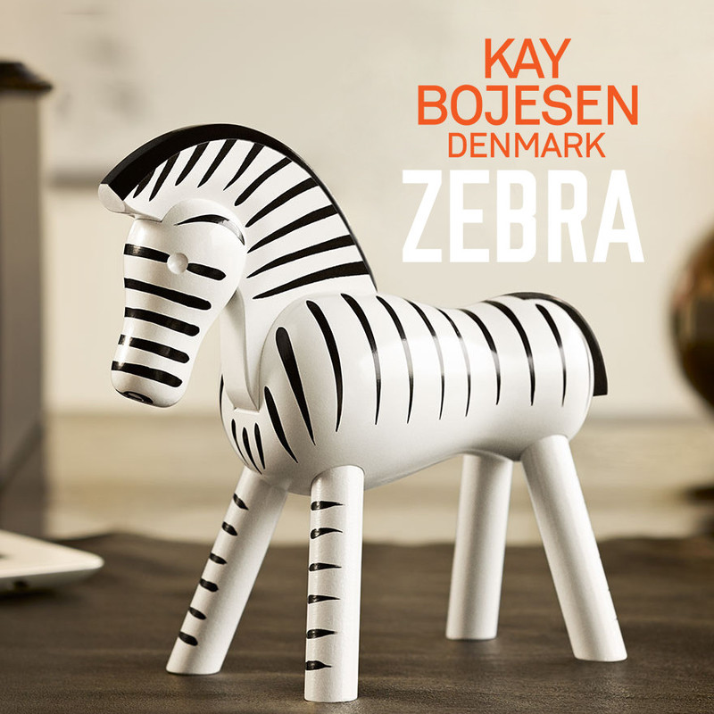 【Kay Bojesen Denmark/カイ・ボイスン】Zebra ゼブラ<br>カイボイスン/オブジェ/シマウマ/木製/玩具/ストライプ/デンマーク/39421/ベトナム【コンビニ受取対応商品】【RCP】