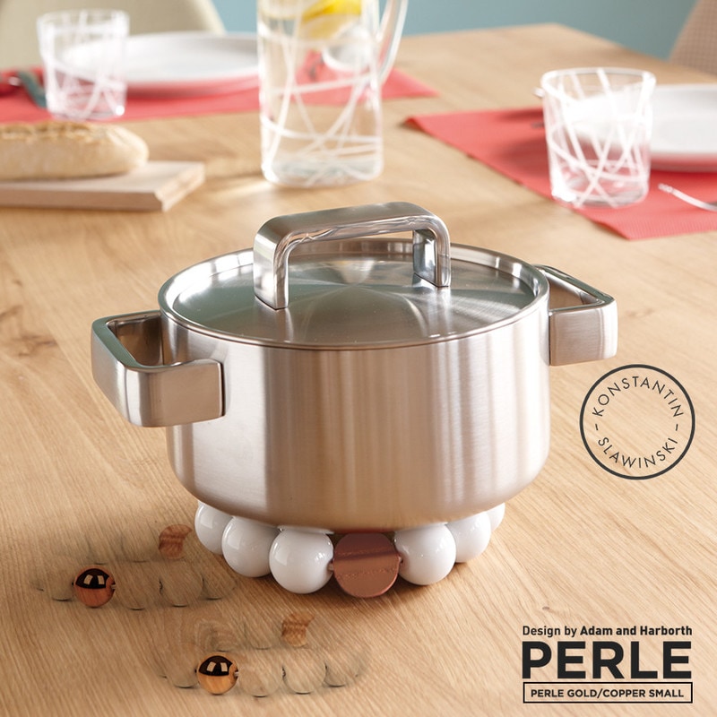 PERLE SMALL《GOLD/CPOPPER 》パールトリベット ゴールド/カッパー　KONSTANTIN SLAWINSKI<br>鍋敷き 磁器製 木製 北欧 デンマーク<br>【コンビニ受取対応商品】【RCP】