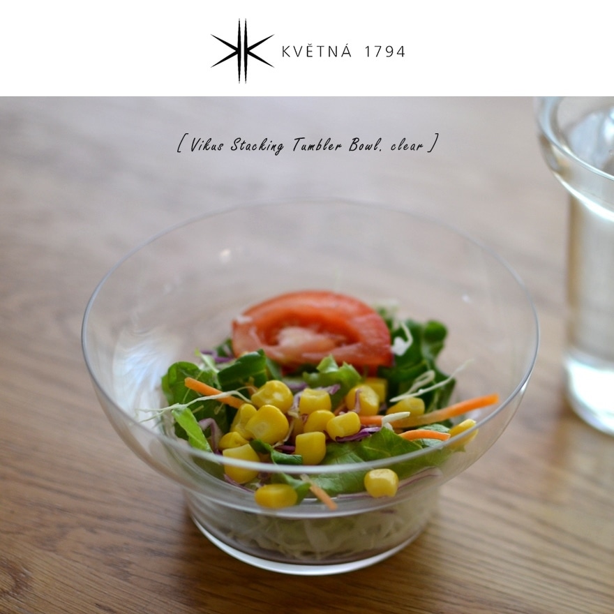 【KVETNA/クベトゥナ】スタッキング タンブラー ボウル clear 100ml<br>チェコ共和国/食器/ソーダガラス/ボール/DESIGN PLUS 賞/クベトナ/ヨーグルトボウル/8591808122589　/22408-100【コンビニ受取対応商品】【RCP】