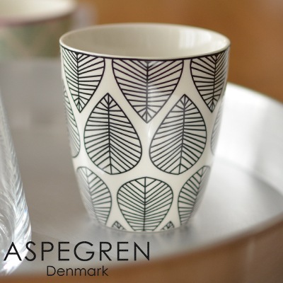 Aspegren アスペグレン マグ リーフ ブラック<br>コップ/MUG/CUP【コンビニ受取対応商品】【RCP】
