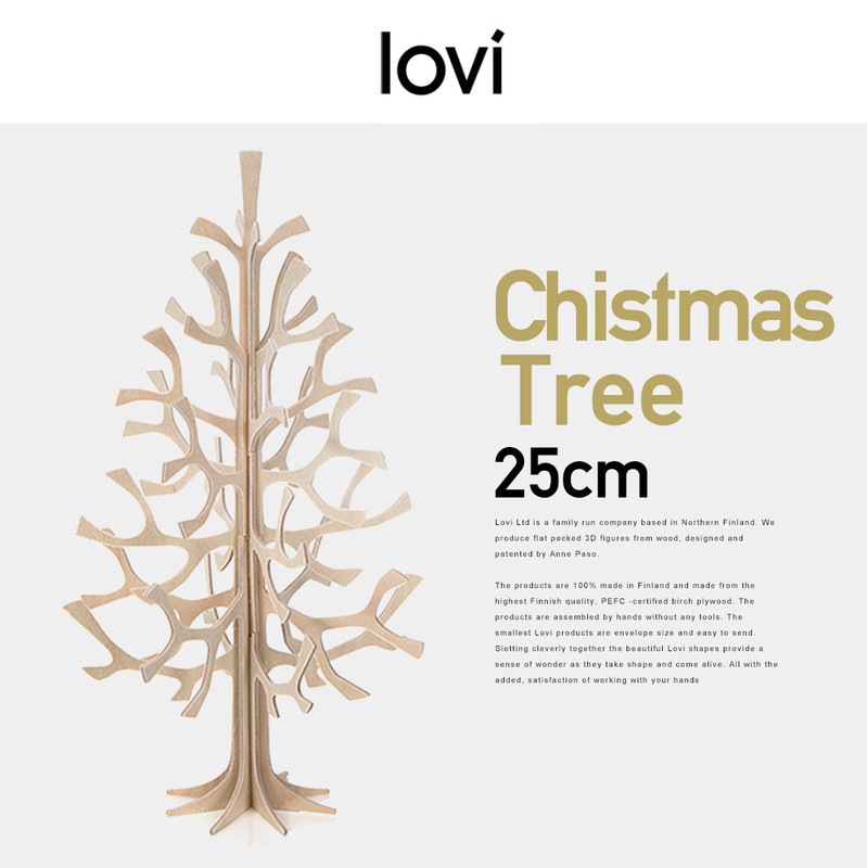 【lovi】クリスマスツリー ナチュラルウッド25cm　ロヴィ　momi-no-ki <br>CHRISTMAS TREE/ロビー/クリスマス/ツリー/北欧/フィンランド/軽量/ギフト/プレゼント/木 【コンビニ受取対応商品】【RCP】
