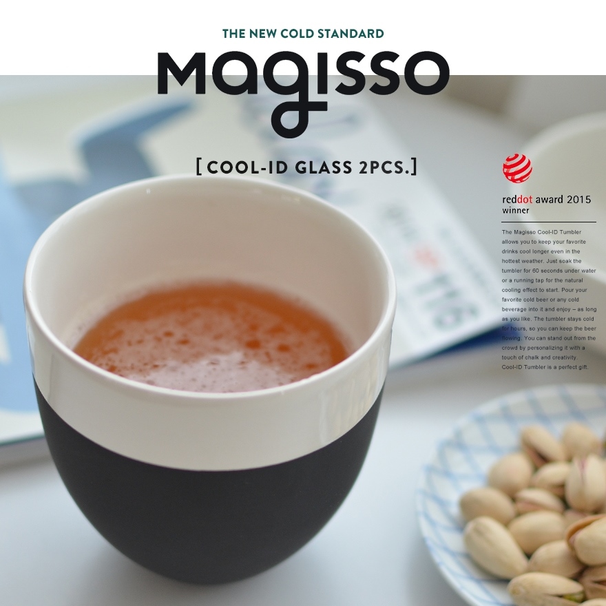 【magisso/マギッソ】Cool-ID グラス ２個セット <br>Designed by Simon Stevens/テラコッタ/コップ/カップ/モノクロ/ビール/晩酌/プレゼント/ギフト/食洗機使用可/ 6430036080679【コンビニ受取対応商品】【RCP】