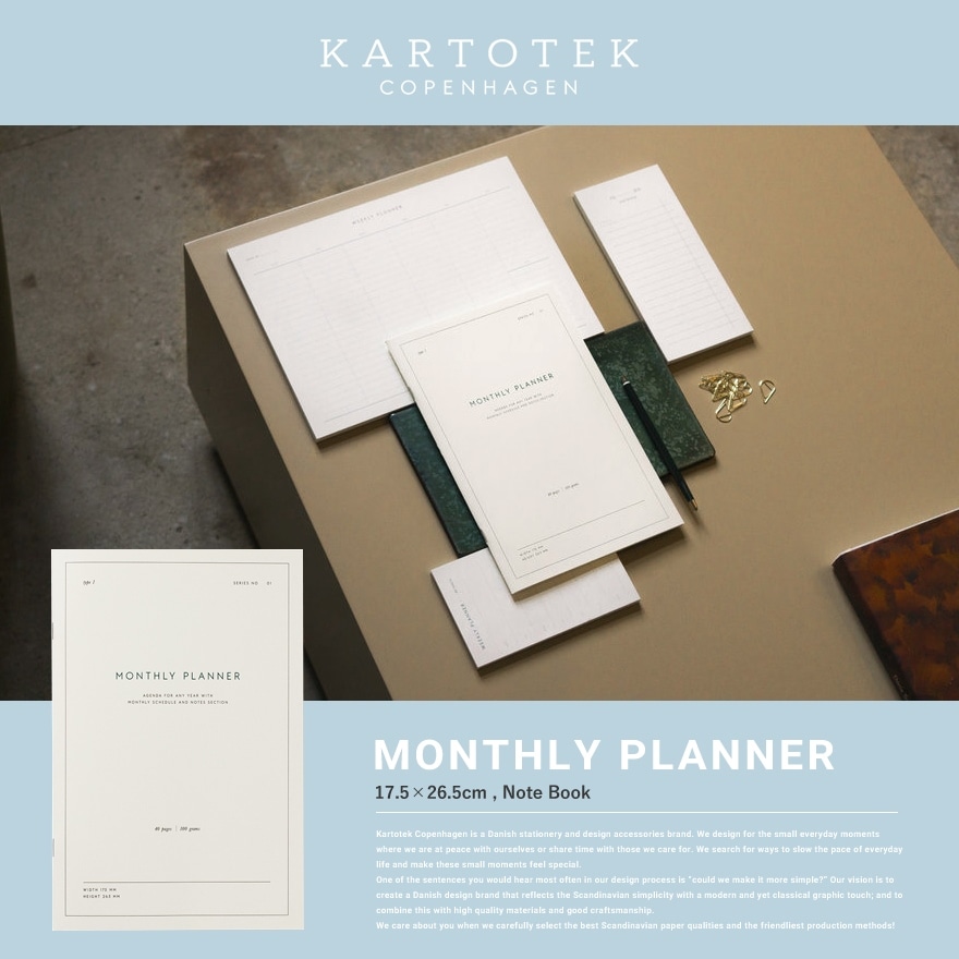 ��KARTOTEK/���ȥƥå���MONTHLY PLANNER<br>�ޥ󥹥꡼/���/�������塼��Ģ/��Ģ/���ڥ�ϡ�����/ʸ��/���ơ�����ʥ꡼/�ǥ�����ʸ��/����ץ�ڥ���ӥ˼����б����ʡۡ�RCP��