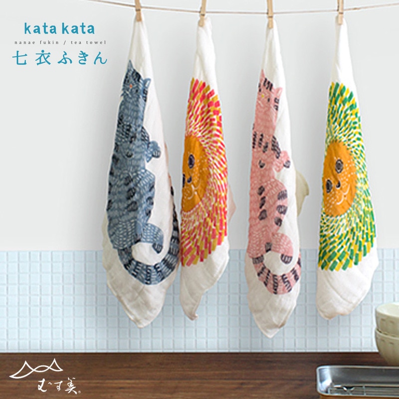 【むす美】Kata Kata 七衣ふきん【袋入】 <br>布巾 キッチン タオル 台拭き 食器拭き 日本製 【コンビニ受取対応商品】【RCP】